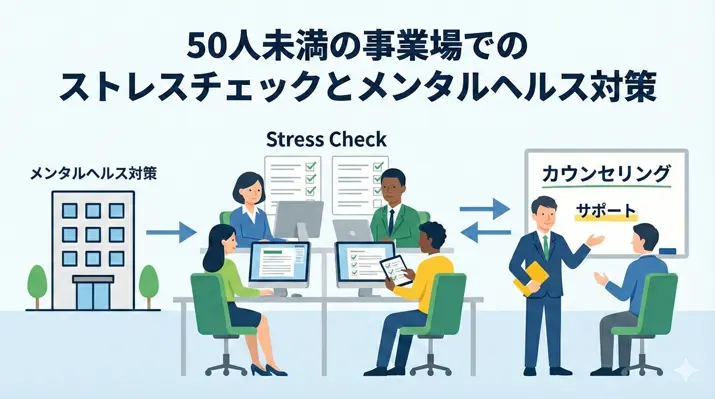 50人未満の事業場でのストレスチェックとメンタルヘルス対策のイメージ